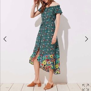 LOFT Beach Garden Off The Shoulder Shirt Dress